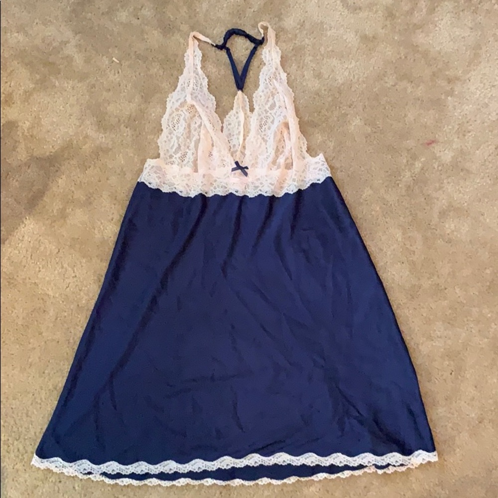 Victoria’s Secret blue satin and lace lingerie
